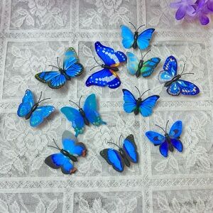 🦋🌷 Set of 11 🌷🦋 Vibrant Blue Butterfly Hair Clips